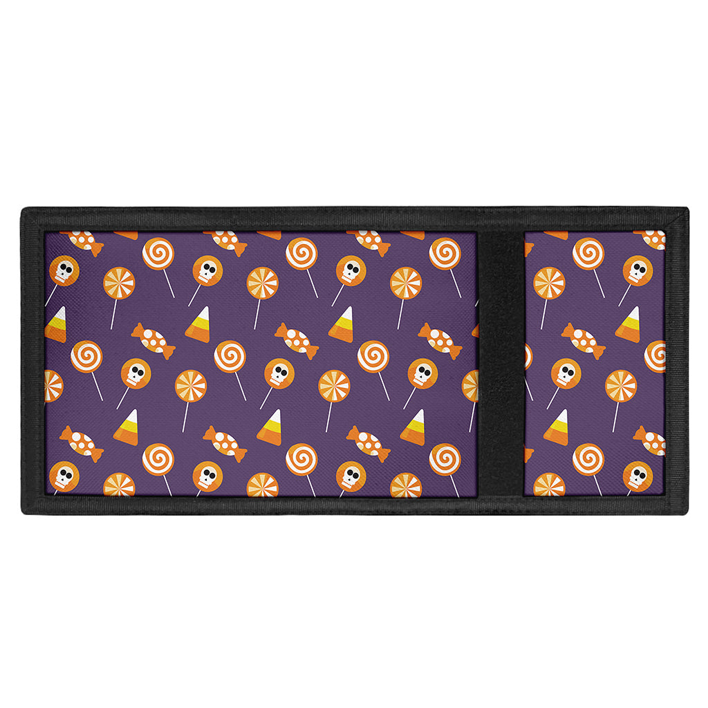 Cute Halloween Candy Pattern Print Trifold Wallet