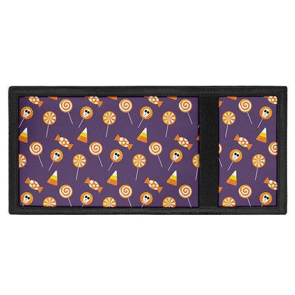 Cute Halloween Candy Pattern Print Trifold Wallet