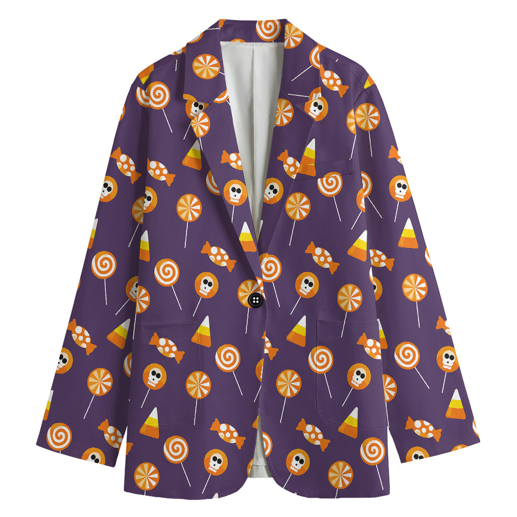 Cute Halloween Candy Pattern Print Women's Blazer