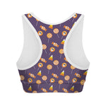 Cute Halloween Candy Pattern Print Women's Sports Bra