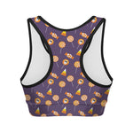 Cute Halloween Candy Pattern Print Women's Sports Bra