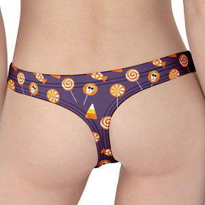 Cute Halloween Candy Pattern Print Women's Thong