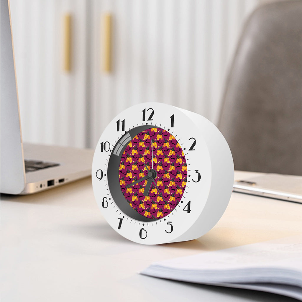Cute Halloween Pumpkin Witch Print Alarm Clock