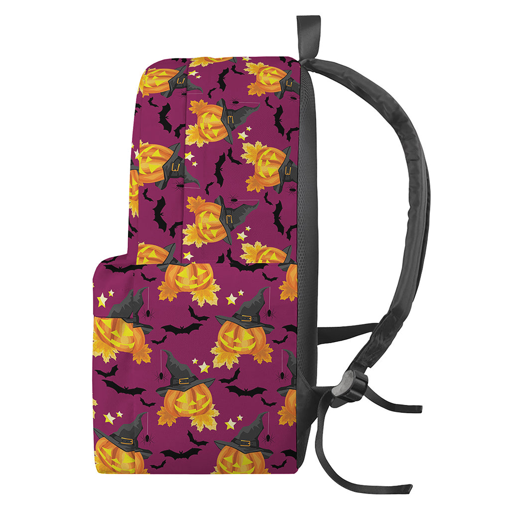 Cute Halloween Pumpkin Witch Print Backpack
