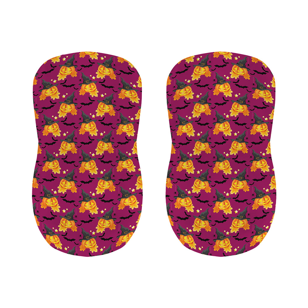 Cute Halloween Pumpkin Witch Print Bar Stool Covers