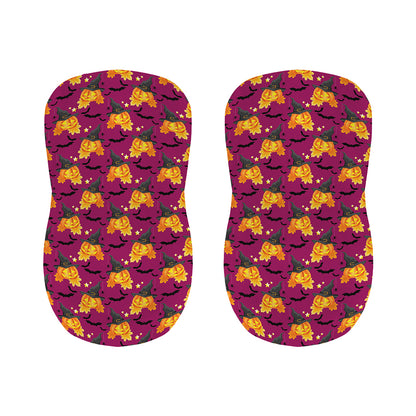 Cute Halloween Pumpkin Witch Print Bar Stool Covers