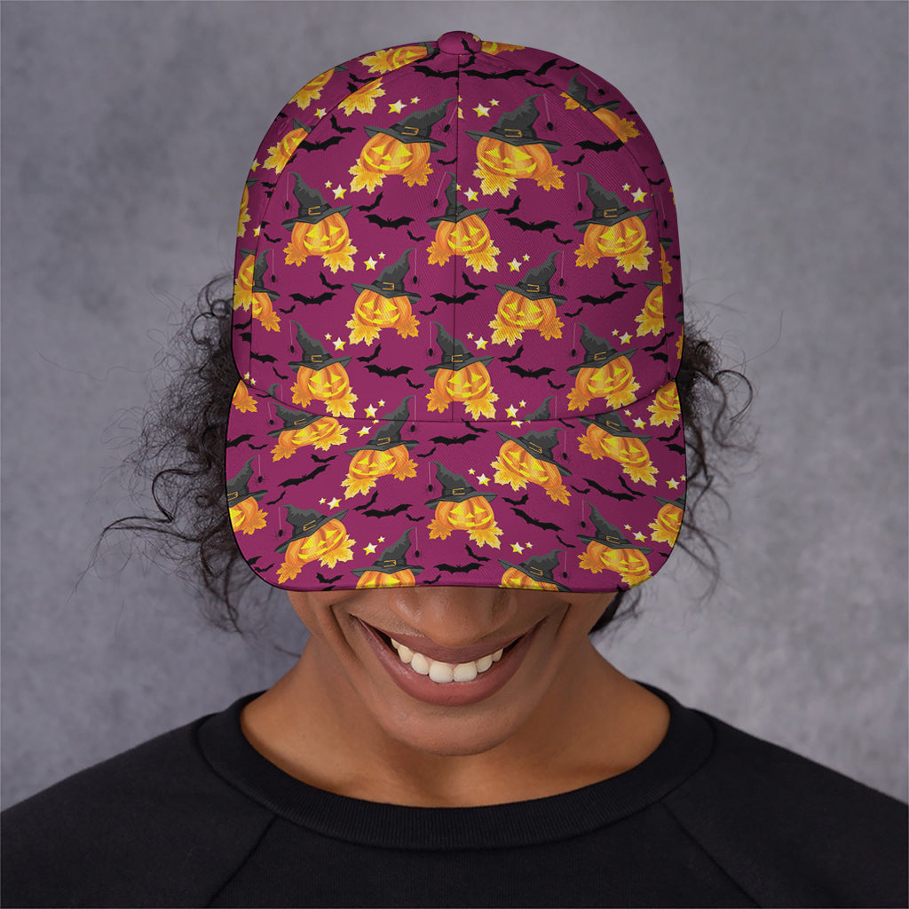 Cute Halloween Pumpkin Witch Print Baseball Cap