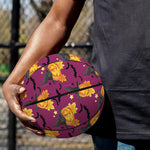 Cute Halloween Pumpkin Witch Print Basketball