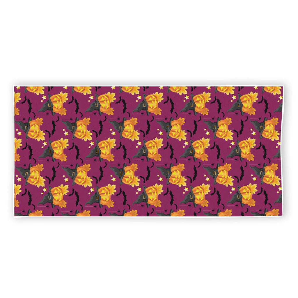 Cute Halloween Pumpkin Witch Print Beach Towel