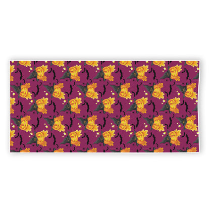 Cute Halloween Pumpkin Witch Print Beach Towel