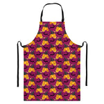 Cute Halloween Pumpkin Witch Print Bib Apron With Pocket