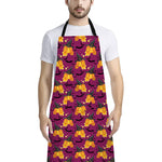 Cute Halloween Pumpkin Witch Print Bib Apron With Pocket