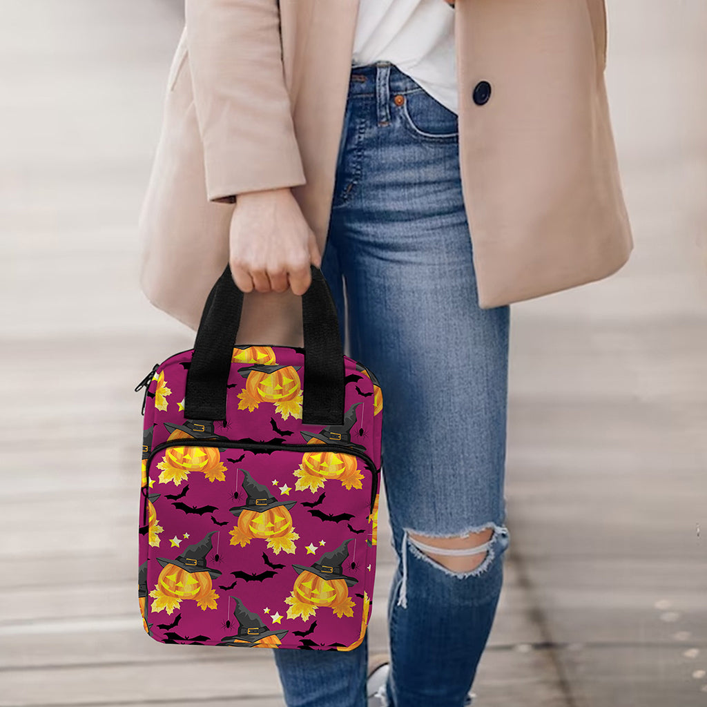 Cute Halloween Pumpkin Witch Print Bible Tote Bag