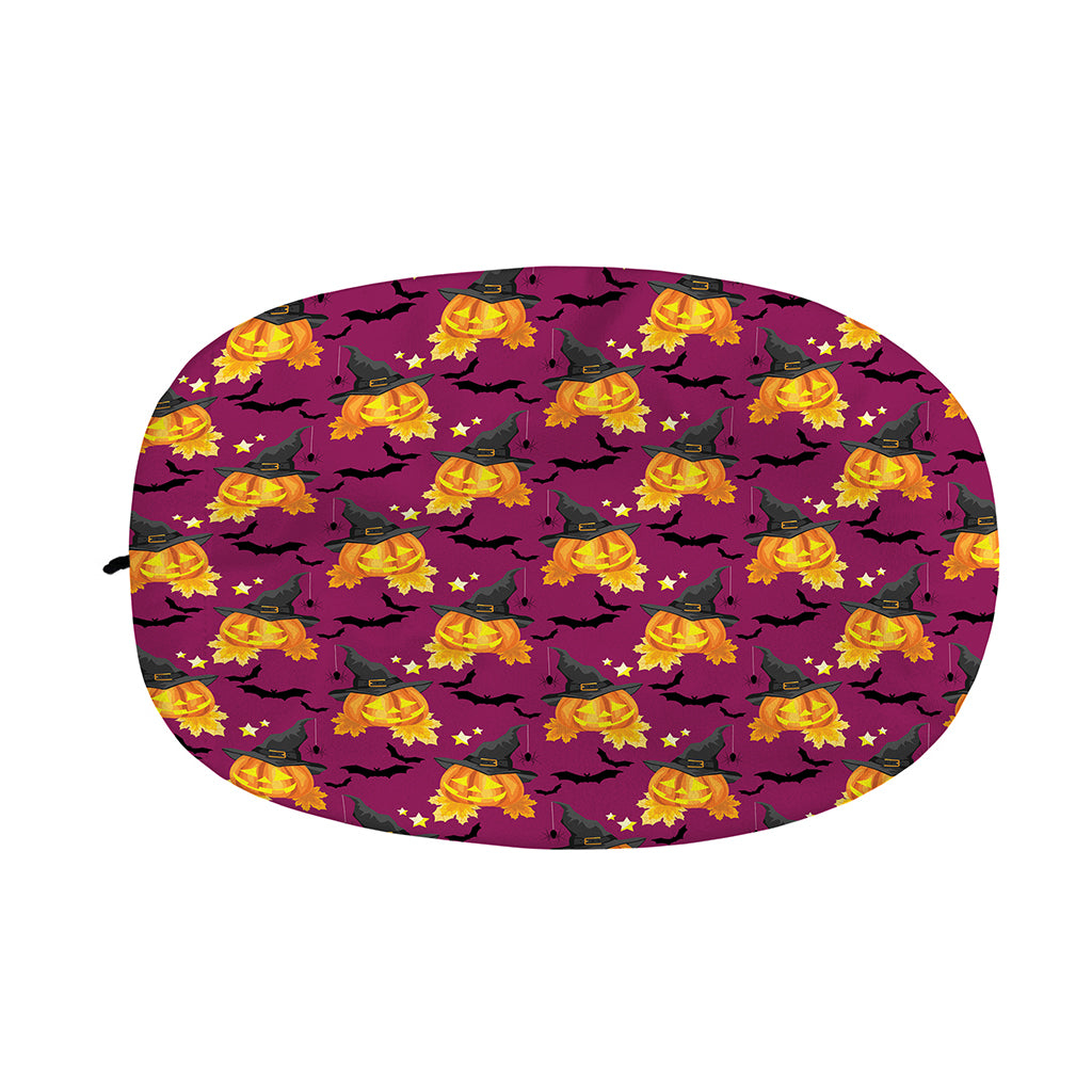 Cute Halloween Pumpkin Witch Print Car Side Mirror Covers