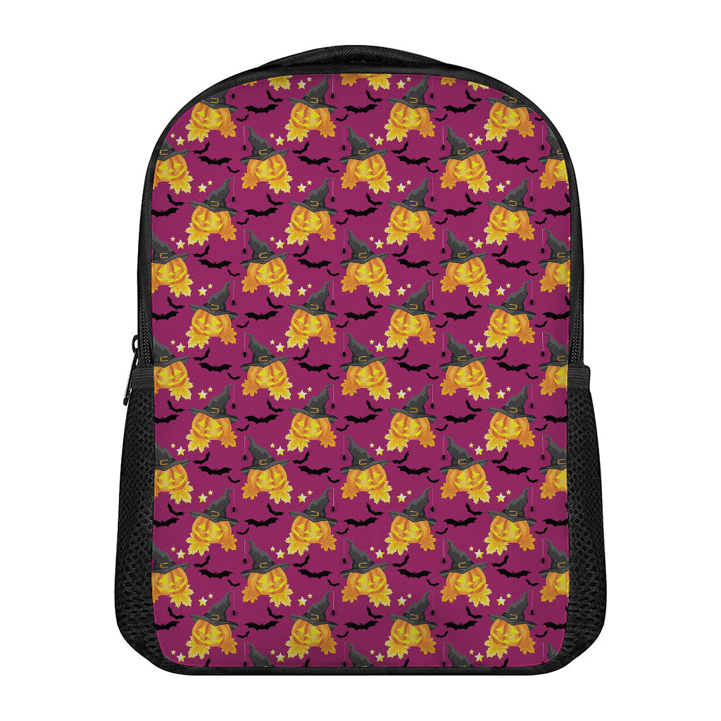 Cute Halloween Pumpkin Witch Print Casual Backpack
