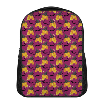 Cute Halloween Pumpkin Witch Print Casual Backpack