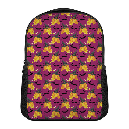 Cute Halloween Pumpkin Witch Print Casual Backpack