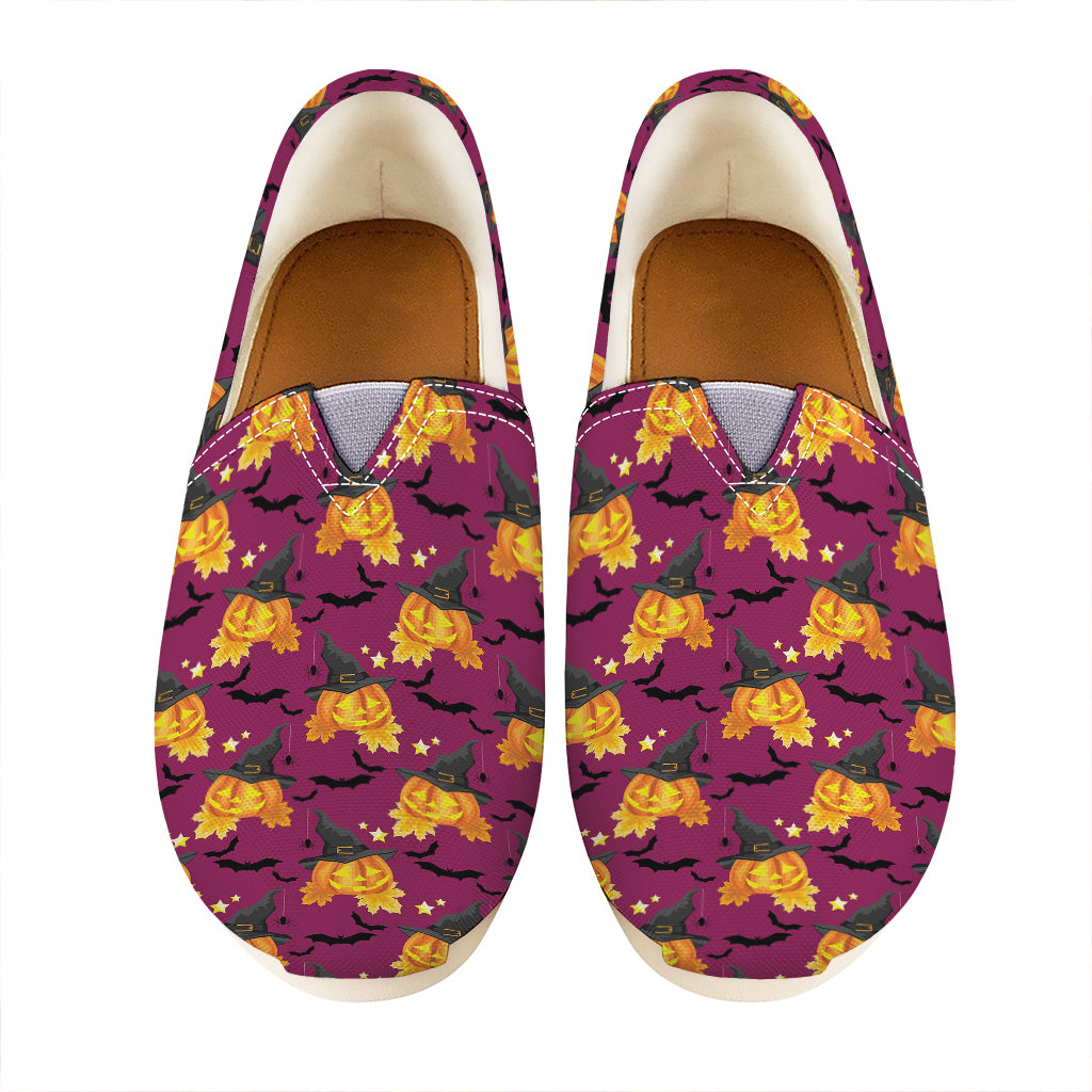 Cute Halloween Pumpkin Witch Print Casual Shoes