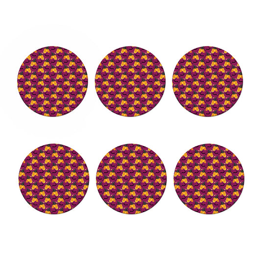 Cute Halloween Pumpkin Witch Print Coaster Set