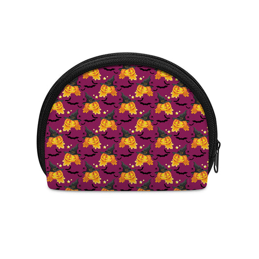 Cute Halloween Pumpkin Witch Print Coin Purse