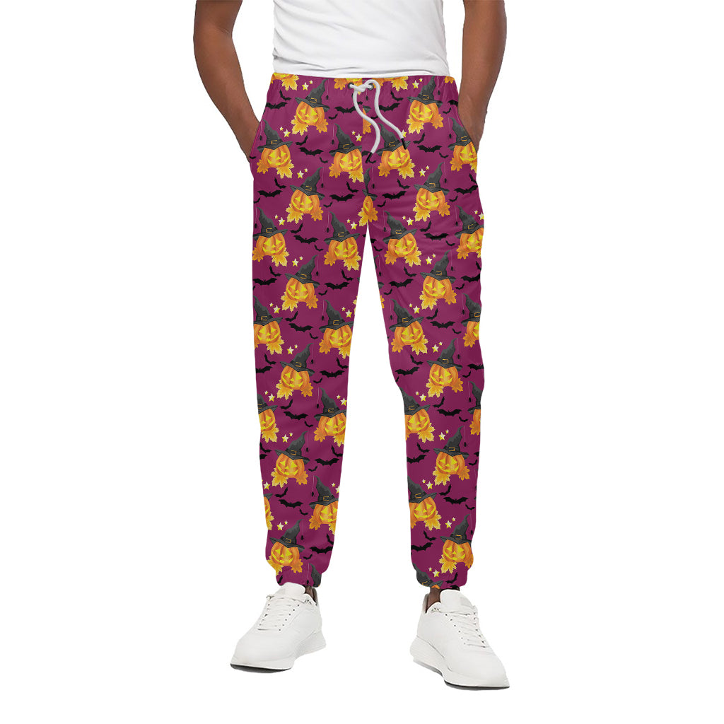 Cute Halloween Pumpkin Witch Print Cotton Pants