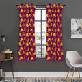 Cute Halloween Pumpkin Witch Print Grommet Curtain Panels