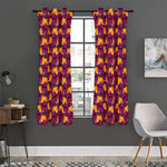 Cute Halloween Pumpkin Witch Print Curtain