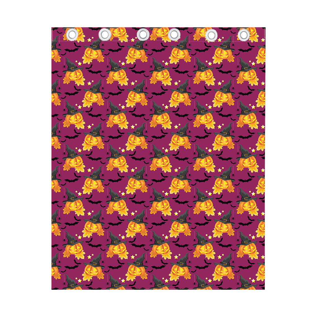 Cute Halloween Pumpkin Witch Print Curtain