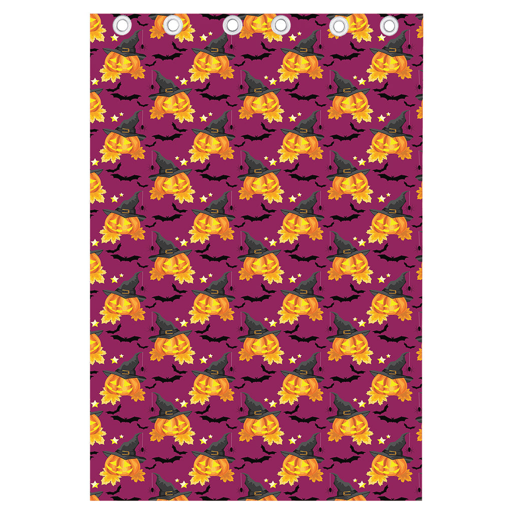 Cute Halloween Pumpkin Witch Print Curtain