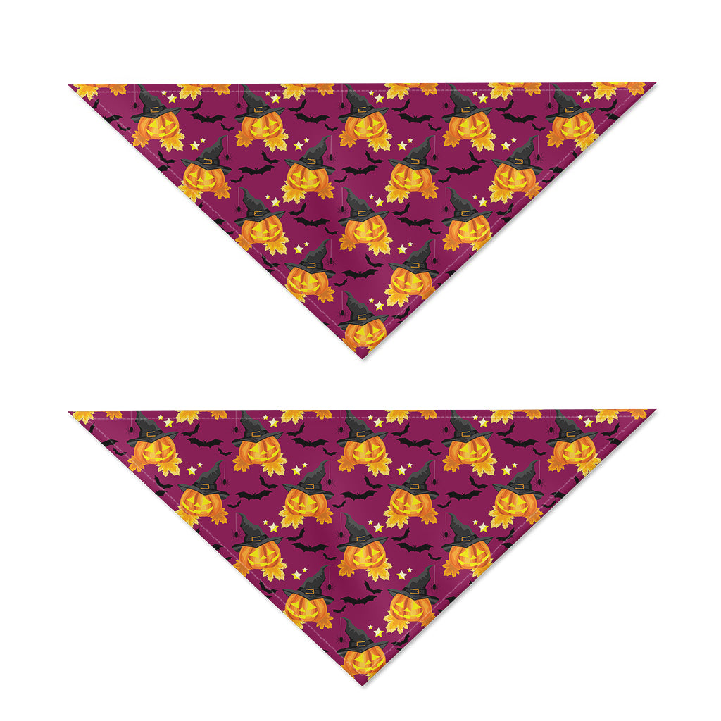 Cute Halloween Pumpkin Witch Print Dog Bandana