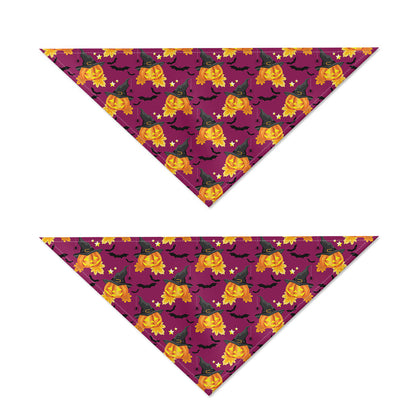 Cute Halloween Pumpkin Witch Print Dog Bandana