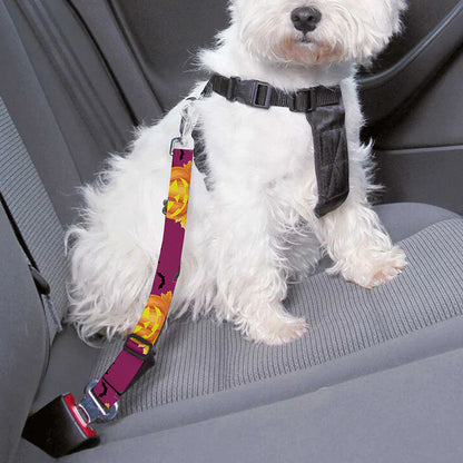 Cute Halloween Pumpkin Witch Print Dog Seat Belt