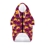 Cute Halloween Pumpkin Witch Print Dog Zip Up Hoodie