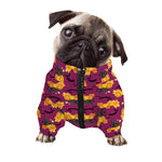 Cute Halloween Pumpkin Witch Print Dog Zip Up Jacket