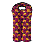 Cute Halloween Pumpkin Witch Print Double Neoprene Wine Tote
