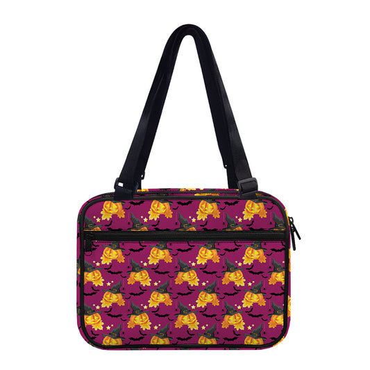 Cute Halloween Pumpkin Witch Print Double Strap Bible Bag