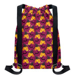 Cute Halloween Pumpkin Witch Print Drawstring Backpack