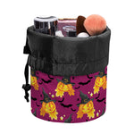 Cute Halloween Pumpkin Witch Print Drawstring Makeup Bag