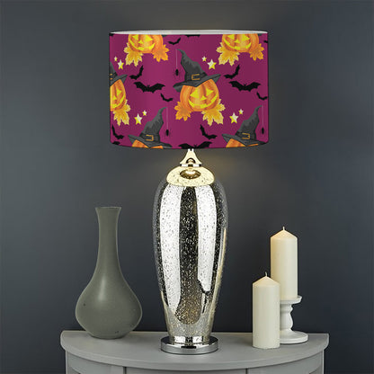 Cute Halloween Pumpkin Witch Print Drum Lamp Shade