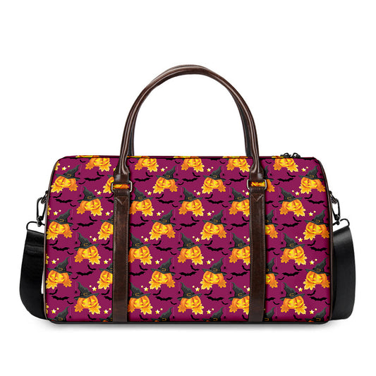Cute Halloween Pumpkin Witch Print Duffle Bag