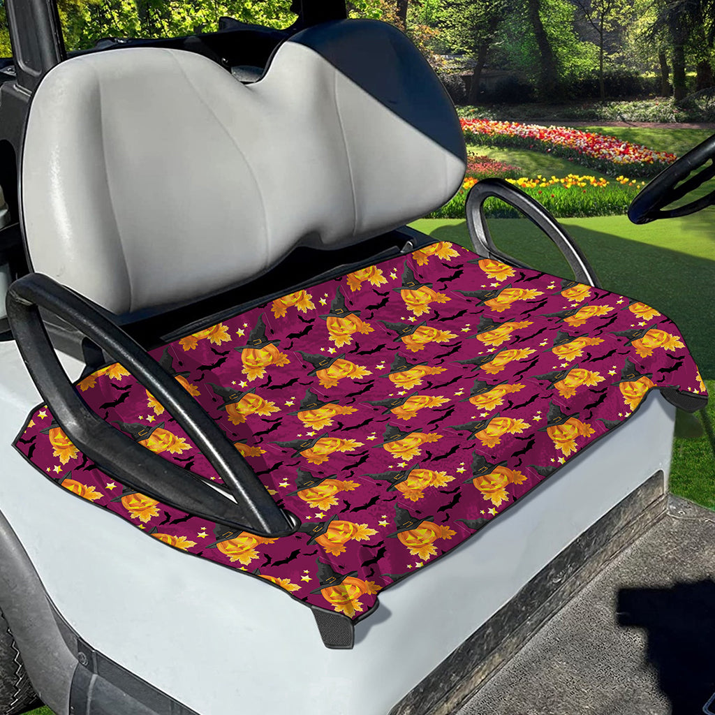 Cute Halloween Pumpkin Witch Print Golf Cart Seat Cover