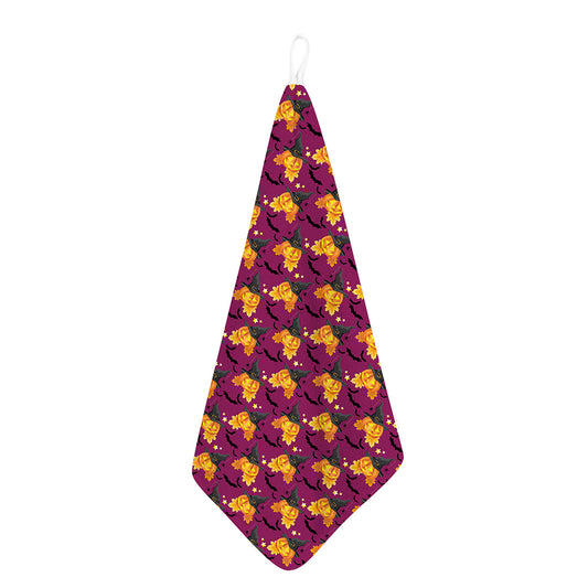 Cute Halloween Pumpkin Witch Print Hand Towel