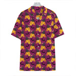 Cute Halloween Pumpkin Witch Print Hawaiian Shirt