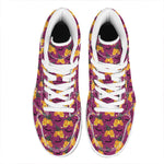Cute Halloween Pumpkin Witch Print High Top Leather Sneakers