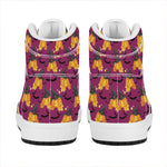 Cute Halloween Pumpkin Witch Print High Top Leather Sneakers