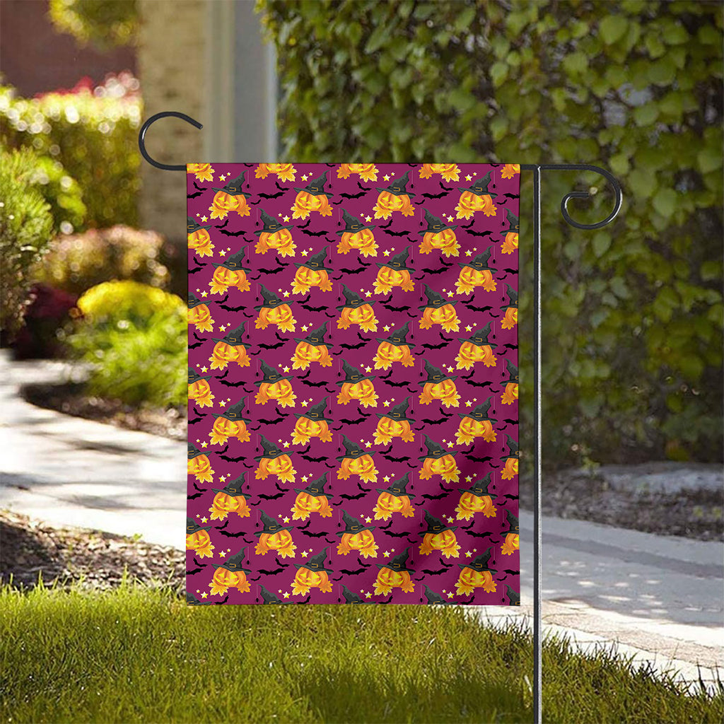 Cute Halloween Pumpkin Witch Print House Flag