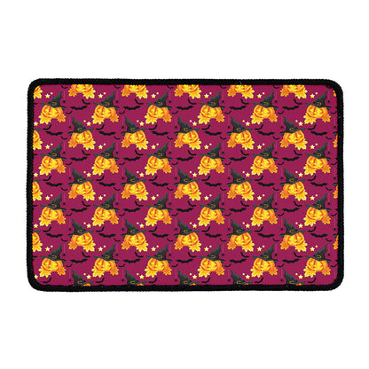 Cute Halloween Pumpkin Witch Print Kitchen Mat