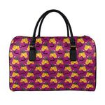 Cute Halloween Pumpkin Witch Print Leather Duffle Bag