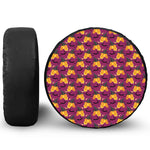 Cute Halloween Pumpkin Witch Print Leather Spare Tire Cover