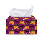 Cute Halloween Pumpkin Witch Print Leather Tissue Box Cover